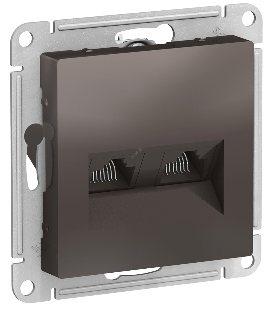 Розетка для интернета Schneider Electric AtlasDesign RJ45 (1-местная, мокко)