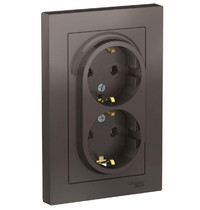 Розетка штепсельная Schneider Electric AtlasDesign 16А (2-местная, мокко)