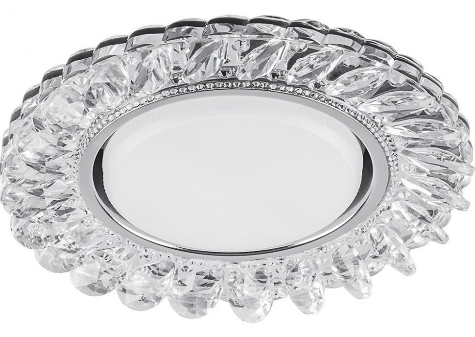 Светильник встраиваемый Feron CD4034 40501 20LED 2835SMD 4000K 15Вт GX53 (с подсветкой, без лампы, прозрачный, хром)