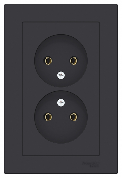 Розетка штепсельная Schneider Electric AtlasDesign 16А (2-местная, карбон)