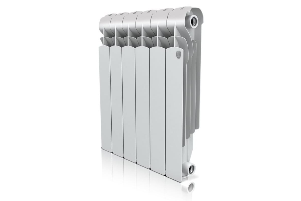 Радиатор алюминиевый Royal Thermo Indigo 500 HC-1054824 480 мм 6 секций (секционный, подключение универсальное боковое)