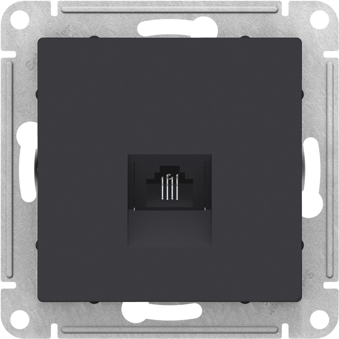 Розетка для интернета Schneider Electric AtlasDesign RJ45 5Е (1-местная, карбон)