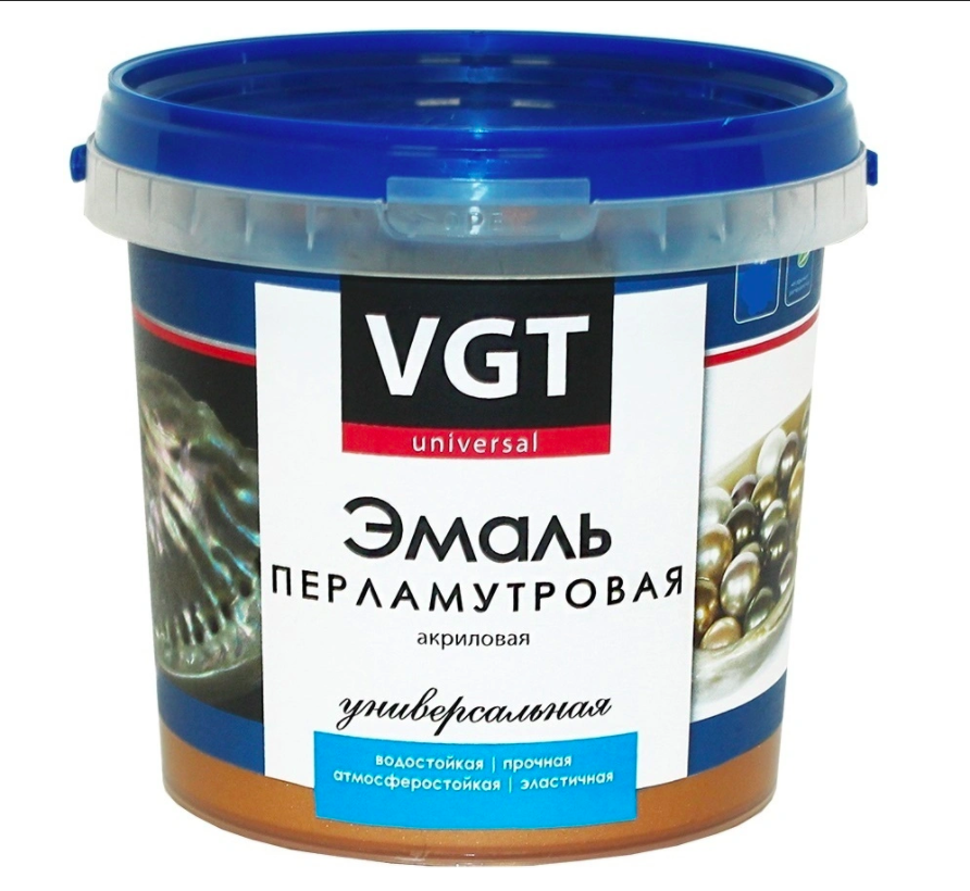 Эмаль декоративная VGT ВД-АК-1179 1кг (перламутровая, бронза)