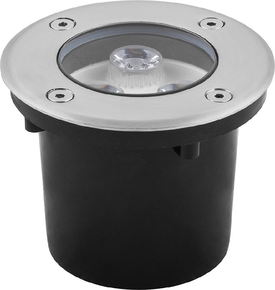 Светильник тротуарный светодиодный Feron SP4111 32013 3Вт 3LED IP67 100мм х 80мм (внутренний d62 мм, цвет металлик, свет холодный белый)