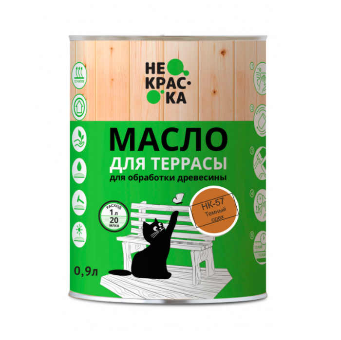 Масло твердое с воском для пола Не Краска НФ-00003079 0,9л (цвет темный орех НК-57)