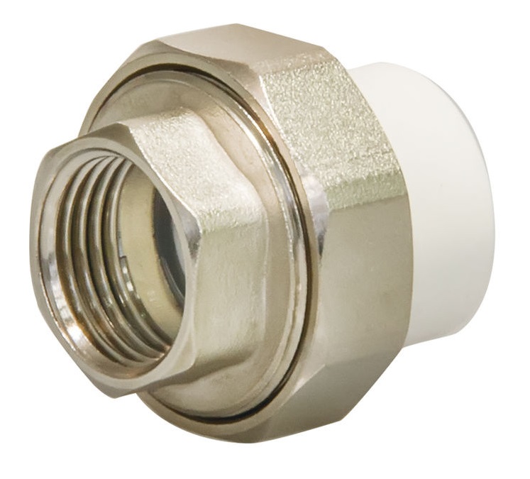 Фитинг соединитель Valtec VTp 762.0.02505 25мм х 3/4 дюйма (PPR, разъемный, с переходом на внутреннюю резьбу)