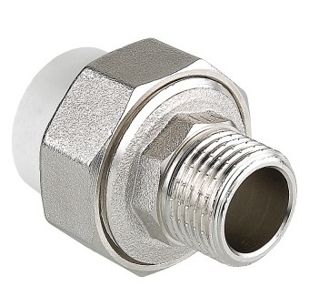 Фитинг соединитель Valtec VTp.761.0.02006 20мм х 1 дюйм (PPR, разъемный, с переходом на наружную резьбу)