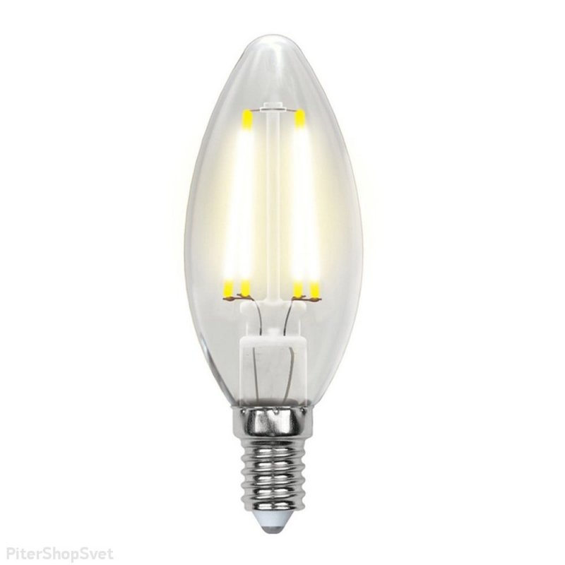 Лампа светодиодная Uniel Air LED-C35-9W/4000K/E14/CL/DIM GLA001TR UL-00005186 4000К (диммируемая, свеча, прозрачная, белый свет)