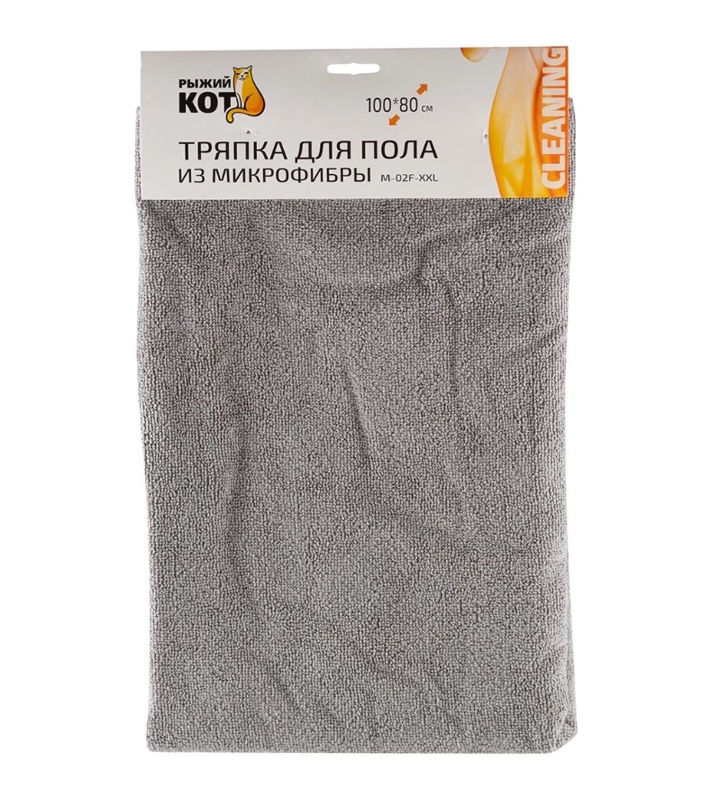 Тряпка для пола Рыжий кот M-02F-XL 310298 70х80см (микрофибра, серая)