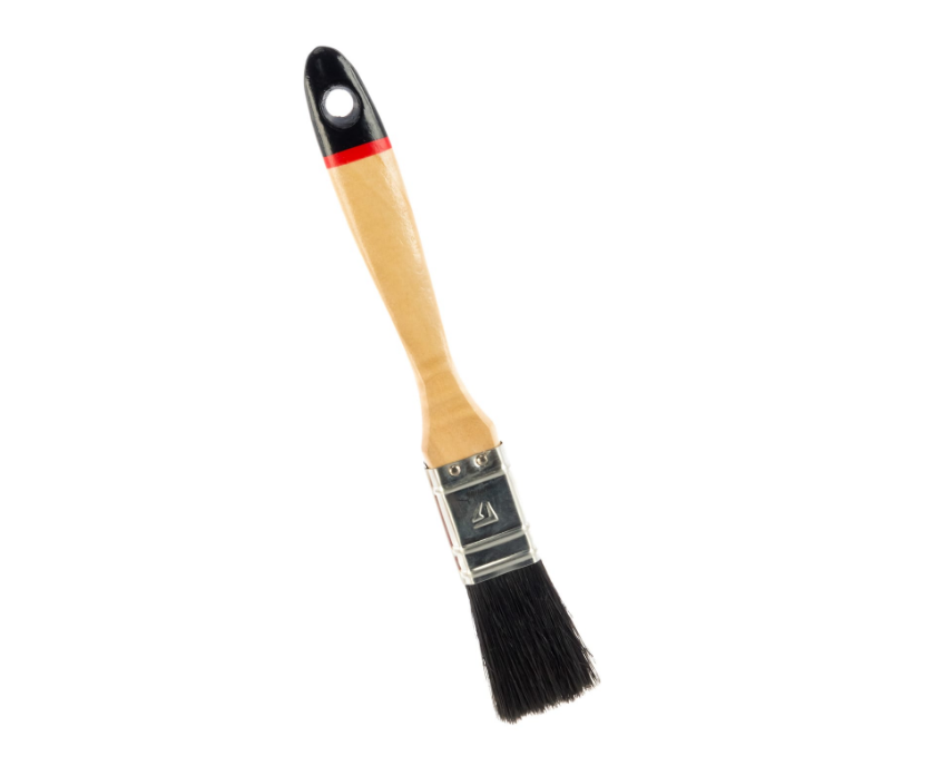 Кисть плоская Stayer Universal-Euro 01022-025 25мм (черная натуральная щетина, деревянная ручка)