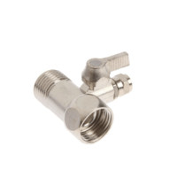 Тройник с краном ITA Filter F9007 1/2 х 1/2 х 1/4 дюйма (латунь, хром)