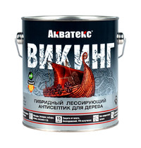 Антисептик лессирующий для дерева Акватекс Викинг 80262 2,5л (полуматовый, орех)