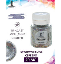 Блестки декоративные Luxart Glitter 0,05кг (серебряный голографический)