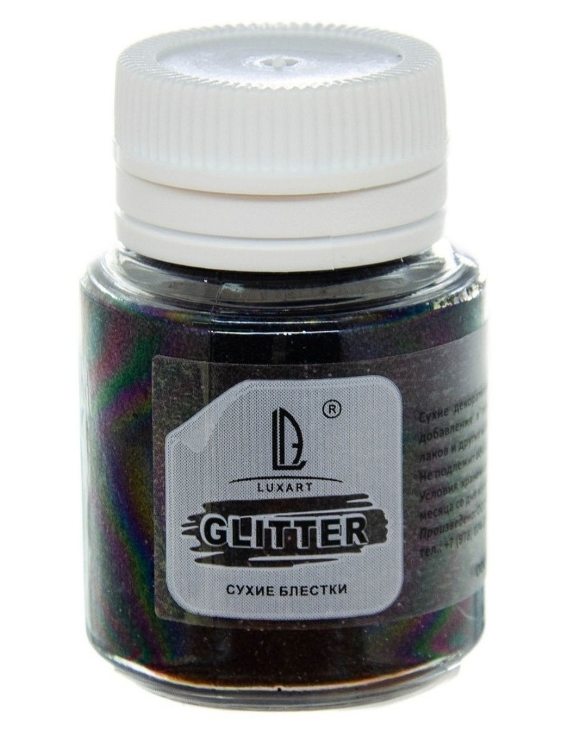 Блестки декоративные Luxart Glitter 0,05кг (черный голографический)