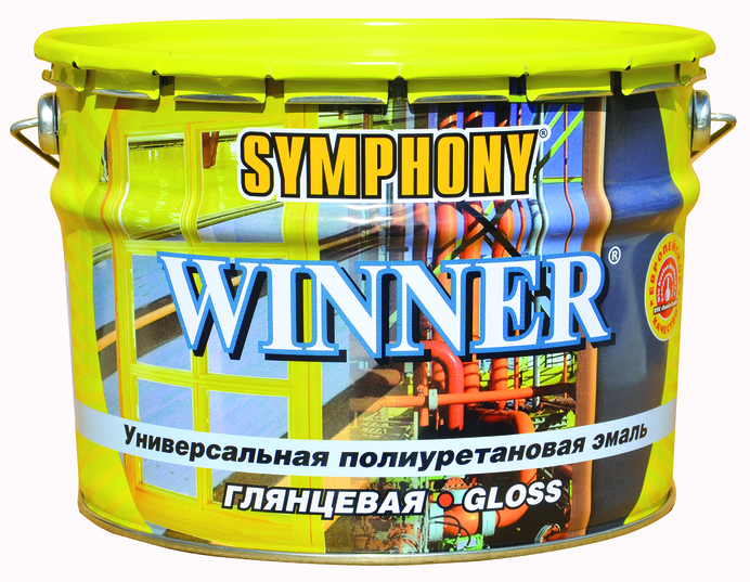 Эмаль универсальная Symphony Winner 9л (полиуретановая, база С, глянцевая)