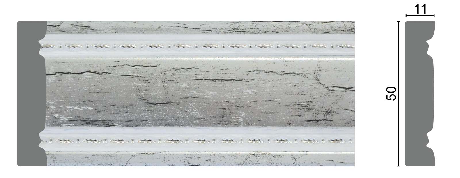 Молдинг декоративный Vit Art 1М5-S 50х11 мм 2,4 м