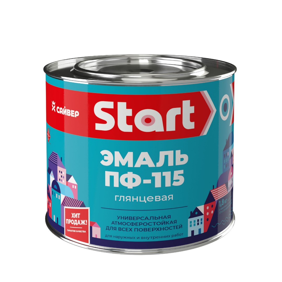 Эмаль декоративная Сайвер Start ПФ-115 1,8кг (универсальная, оранжевая)