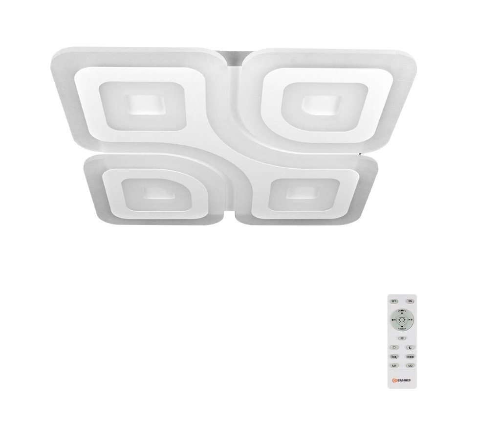 Светильник управляемый светодиодный Estares УУО00003507 LC-Quadrate-60w-ww/nw/cw/nl-white-220-ip40