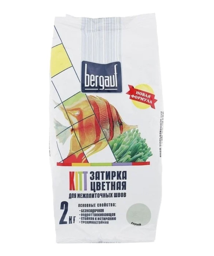 Затирка для межплиточных швов Bergauf Kitt 06637 2кг (серая)