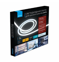 Светодиодная лента Apeyron 00-325 5м 24В 14.4Вт/м 120д/м IP68 900Лм/м 6500К (для бани и сауны)