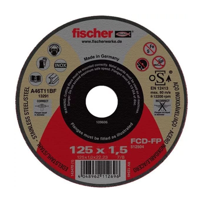 Диск отрезной Fischer FCD-FP PLUS 531711 125x1x22,23 мм