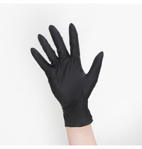 Перчатки нитриловые Household Gloves KN004BL (текстурированные на пальцах, чёрные, L)
