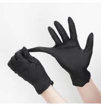 Перчатки нитриловые Household Gloves KN004BL (текстурированные на пальцах, чёрные, L)