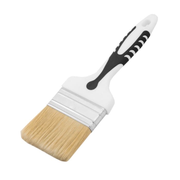 Кисть плоская Decor Black White 100х15 мм (светлая смешенная щетина, двухкомпонентная ручка)