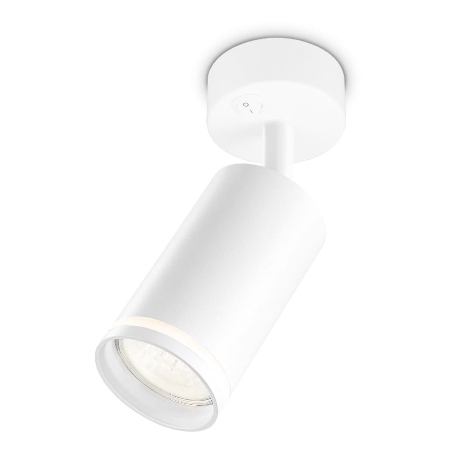Светильник спот Ambrella light ТА120 WH GU10 12Вт 70мм х 164мм (накладной, с выключателем, белый)
