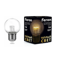 Лампа светодиодная Feron LB-378 1Вт 230В E27 2700K G45 (прозрачная)