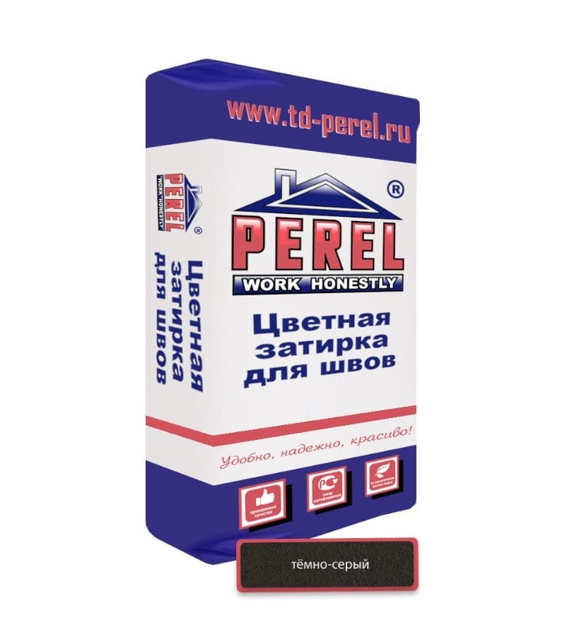 Затирочная смесь для швов Perel RL 0415 25кг (темно-серая)