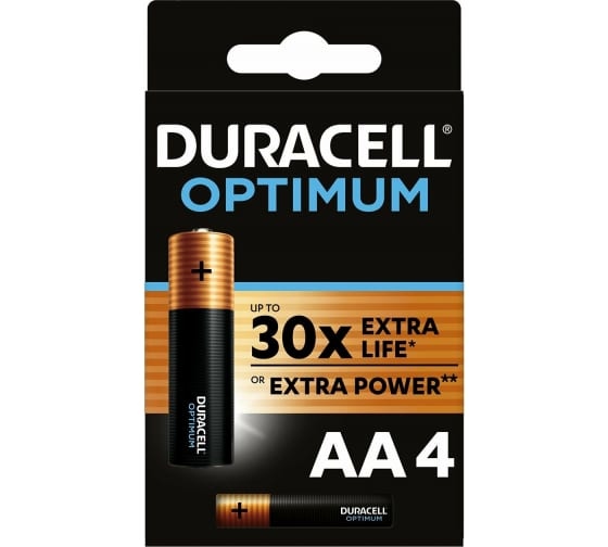 Батарейки Duracell Optimum 5014061 АА 1,5v LR6-4BL 4 шт