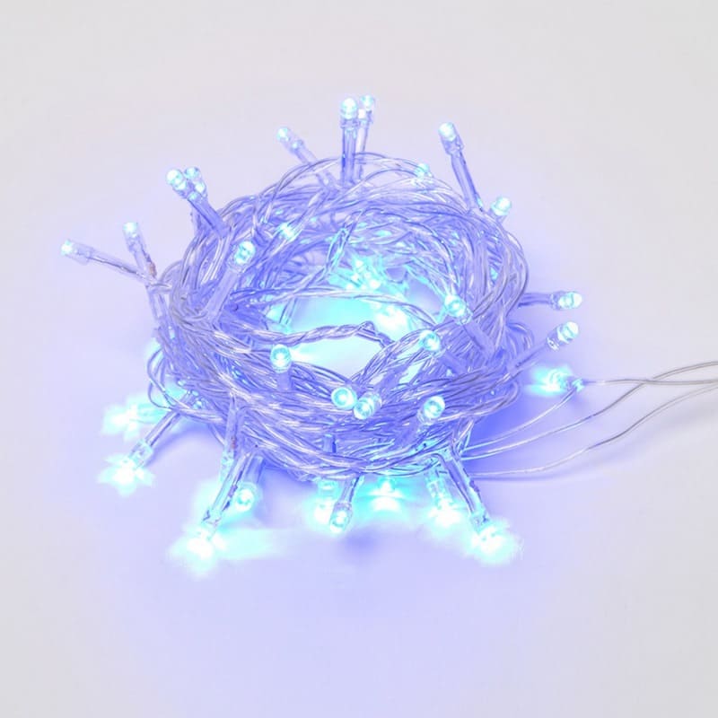 Гирлянда светодиодная Uniel ULD-S0500-050/DTA Blue IP20 UL-00005253 5 м (с контролером, 50 светодиодов, синий свет, провод прозрачный)