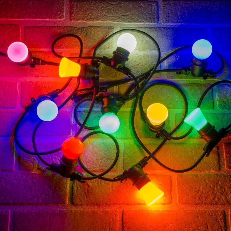 Гирлянда белт-лайт Uniel Belt-Light UDL-K110-450 40/E27/10M IP65 UL-00006440 10 м (40 патронов E27 шаг 25 см, провод черный)