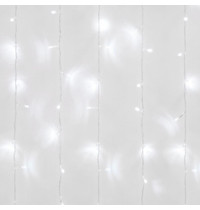 Гирлянда занавес светодиодный Uniel ULD-C6030-450/TTK White IP44 UL-00009926 6х3 м (соединяемый, с эффектом мерцания, 450 светодиодов, белый свет, провод прозрачный)