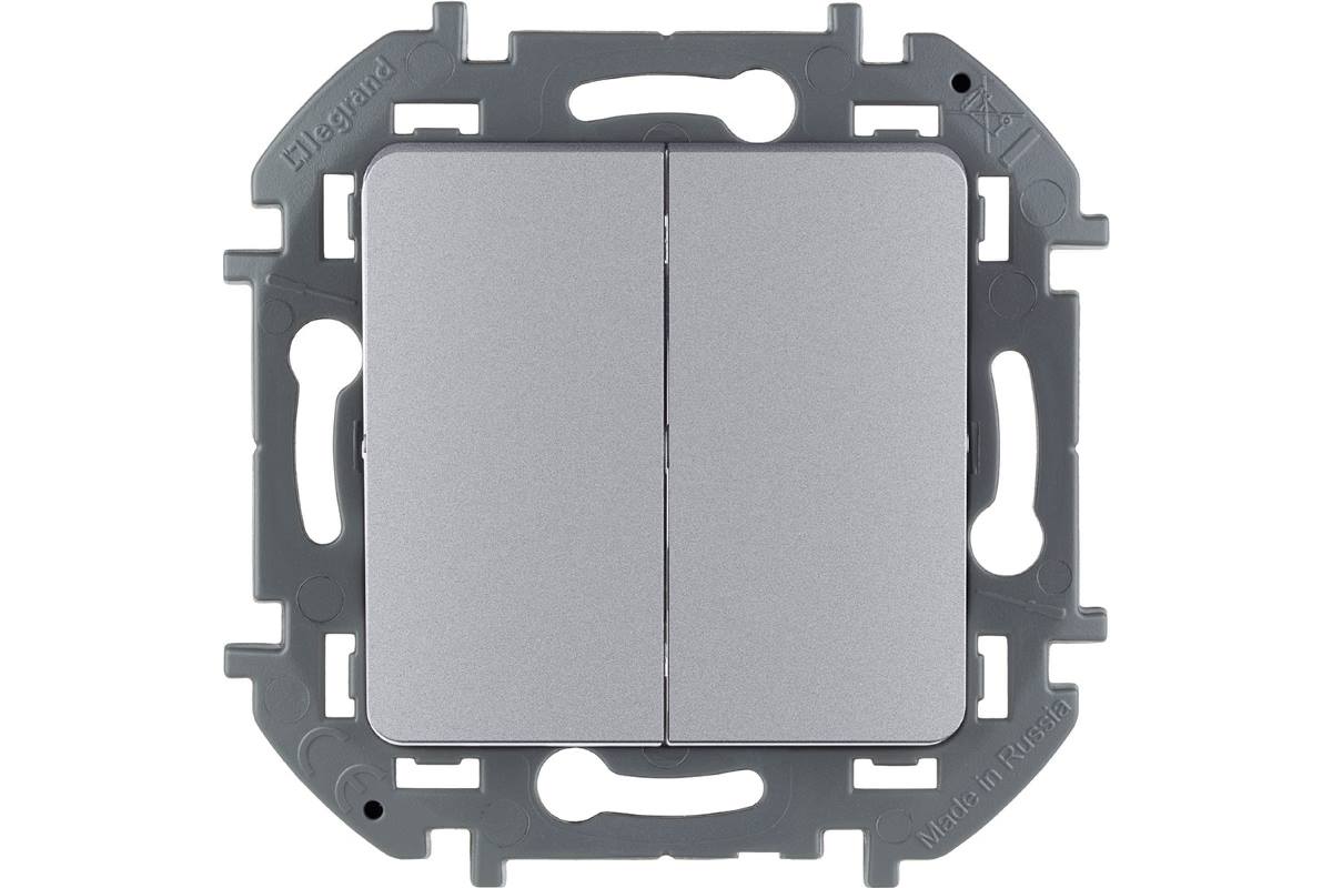Выключатель Legrand Ispiria 673622 (2-клавишный, алюминий)