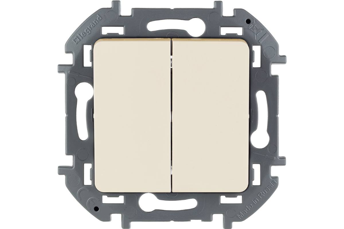 Выключатель Legrand Ispiria 673621 (2-клавишный, слоновая кость)
