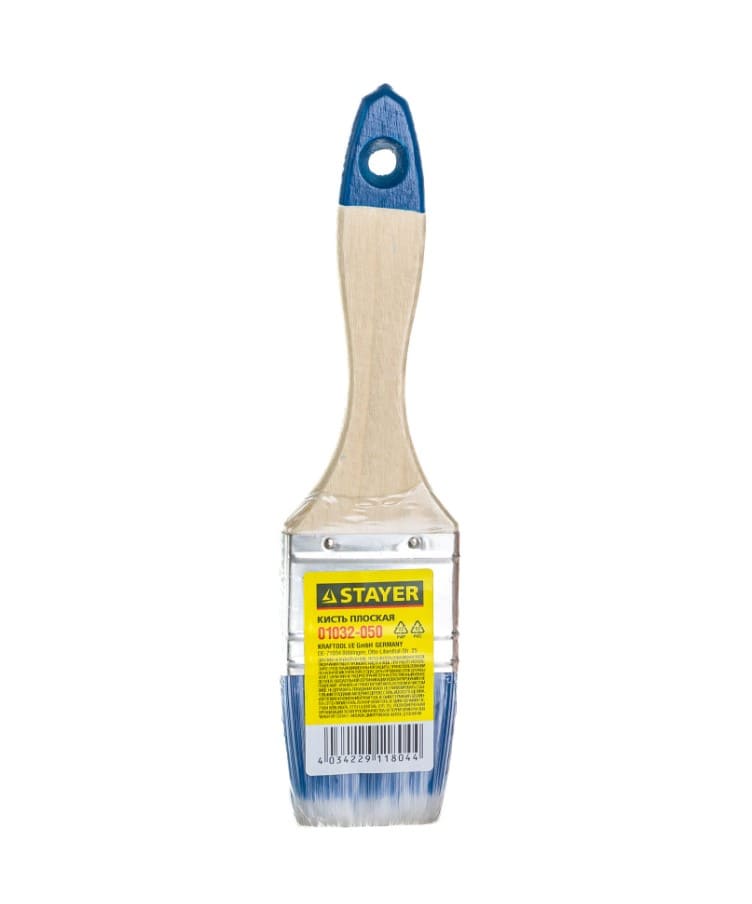 Кисть плоская Stayer Aqua-Standard 01032-050 50мм (искусственная щетина, деревянная ручка)