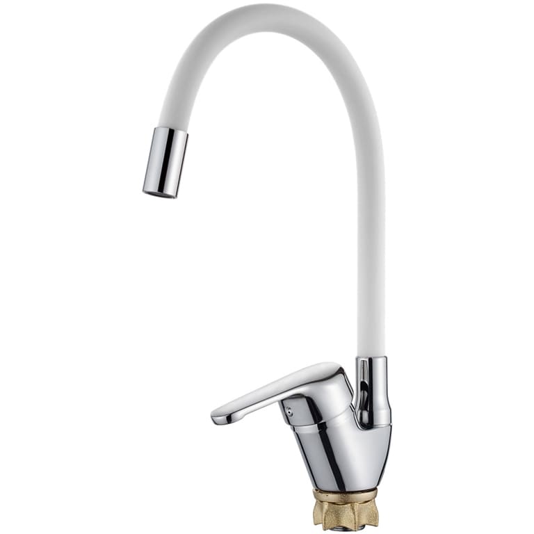Смеситель для кухни Ledeme H32 L4132-3 (с гибким изливом, белый)