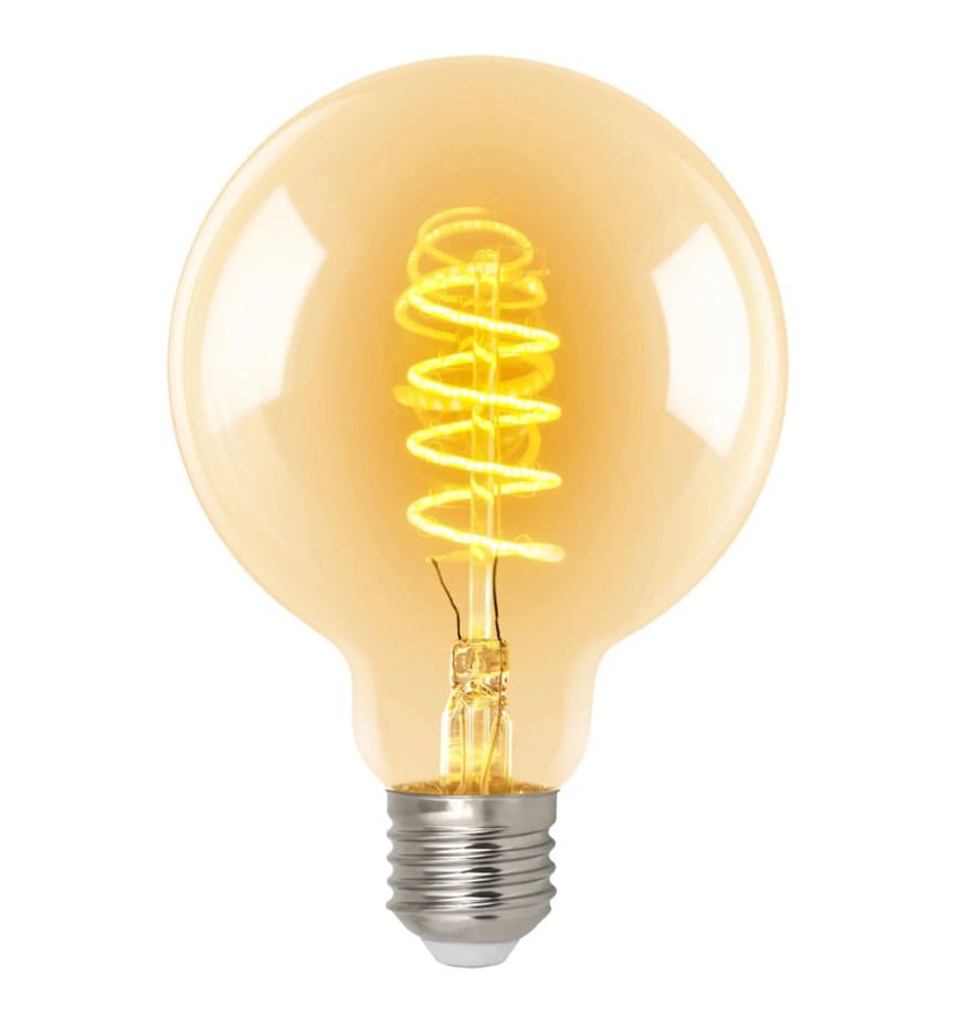 Лампа светодиодная Volpe Vintage LED-G95-5W/AMBER/E27/VLF UL-00009160 (форма шар, янтарная колба)