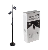 Торшер напольный Uniel ULM-T600 2х6W/4500K/DIM BLACK UL-00010174 2 х 6Вт (светодиодный, сенсорный выключатель, диммер)