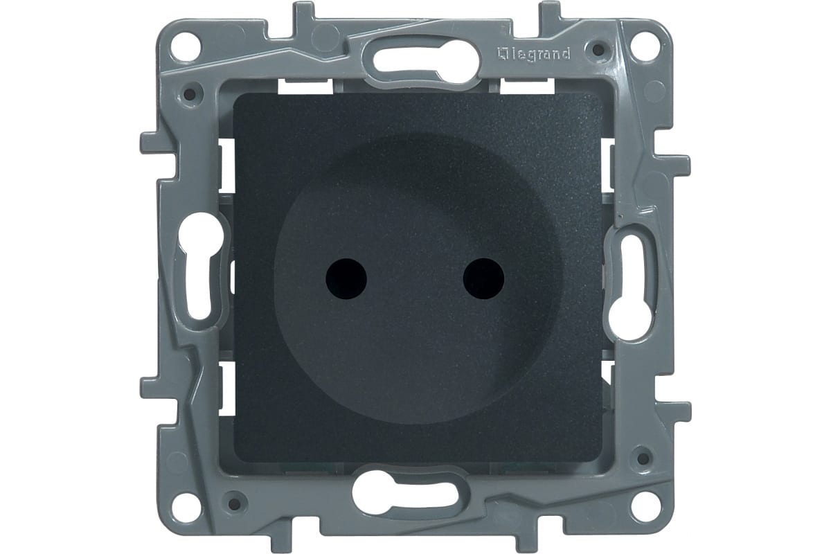 Розетка штепсельная Legrand Etika 672634 16А (со шторками, антрацит)