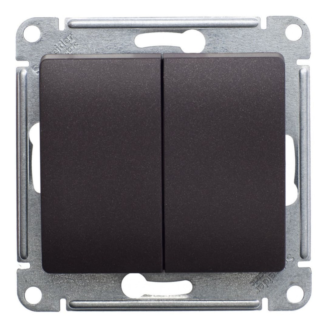 Переключатель Schneider Electric Glossa GSL000865 (2-клавишный, шоколад)