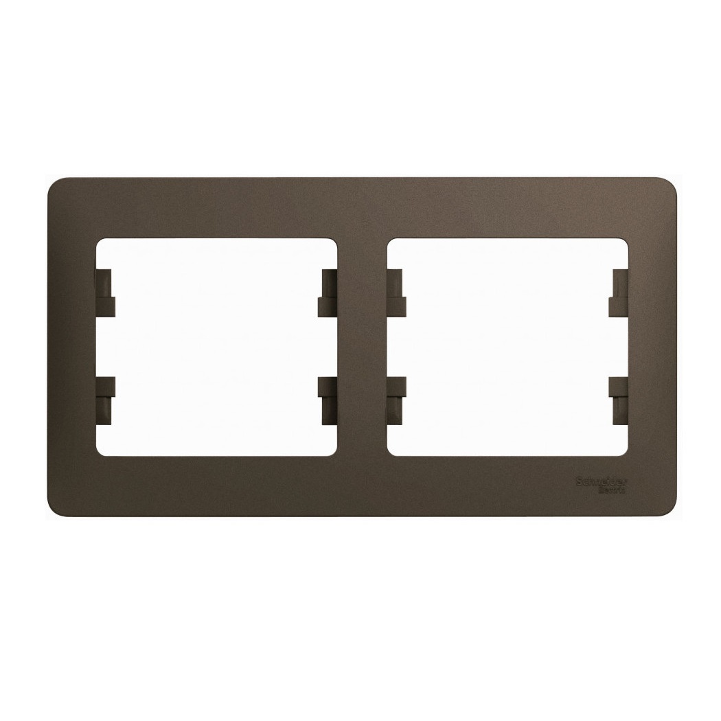 Рамка для розетки Schneider Electric Glossa GSL000802 (2-местная, горизонтальная, шоколад)