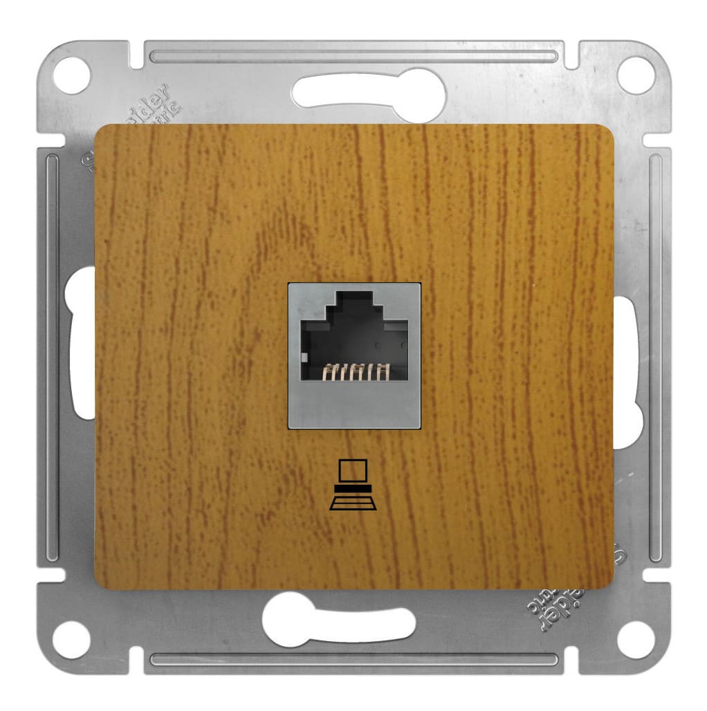 Розетка компьютерная Schneider Electric Glossa GSL000581K (категория 5E, RJ45, дуб)