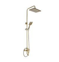 Душевая стойка GFmark 5075 (смеситель, тропический душ, с двумя лейками, под состаренную бронзу)