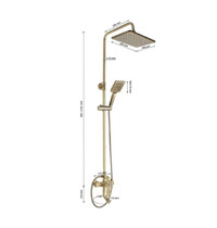 Душевая стойка GFmark 5075 (смеситель, тропический душ, с двумя лейками, под состаренную бронзу)