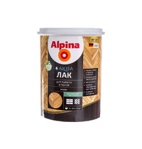 Лак для паркета и полов Alpina Аква 948103428 0,9л (шелковисто-матовый)