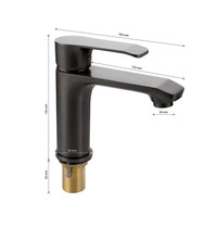 Смеситель на раковину GFmark 5130 (шаровый, короткий излив, титан)