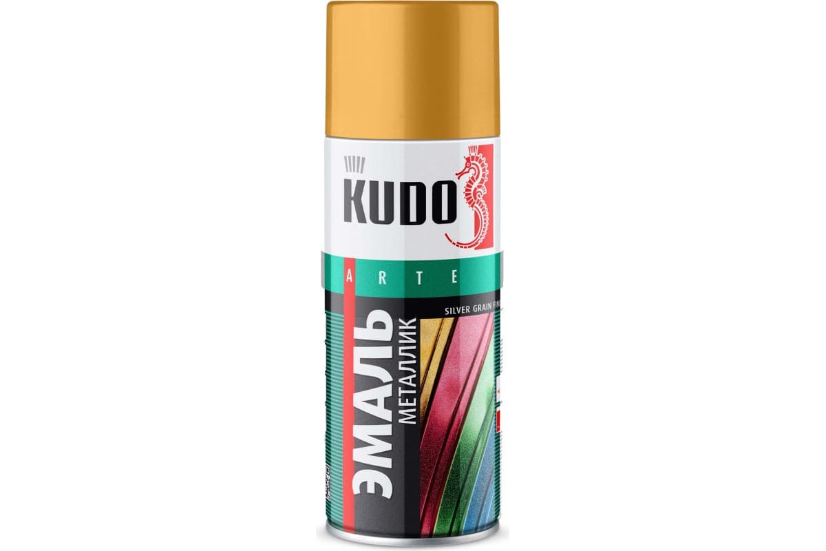 Эмаль аэрозольная Kуниверсальная udo Silver Grain Finish KU-1061 520мл (металлик, золото)